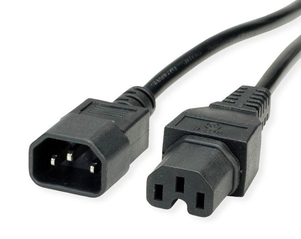 Value Netzcable Iec320 C14 Stecker - C15 Buchse, H05rn-F, Schwarz, 1,8 M