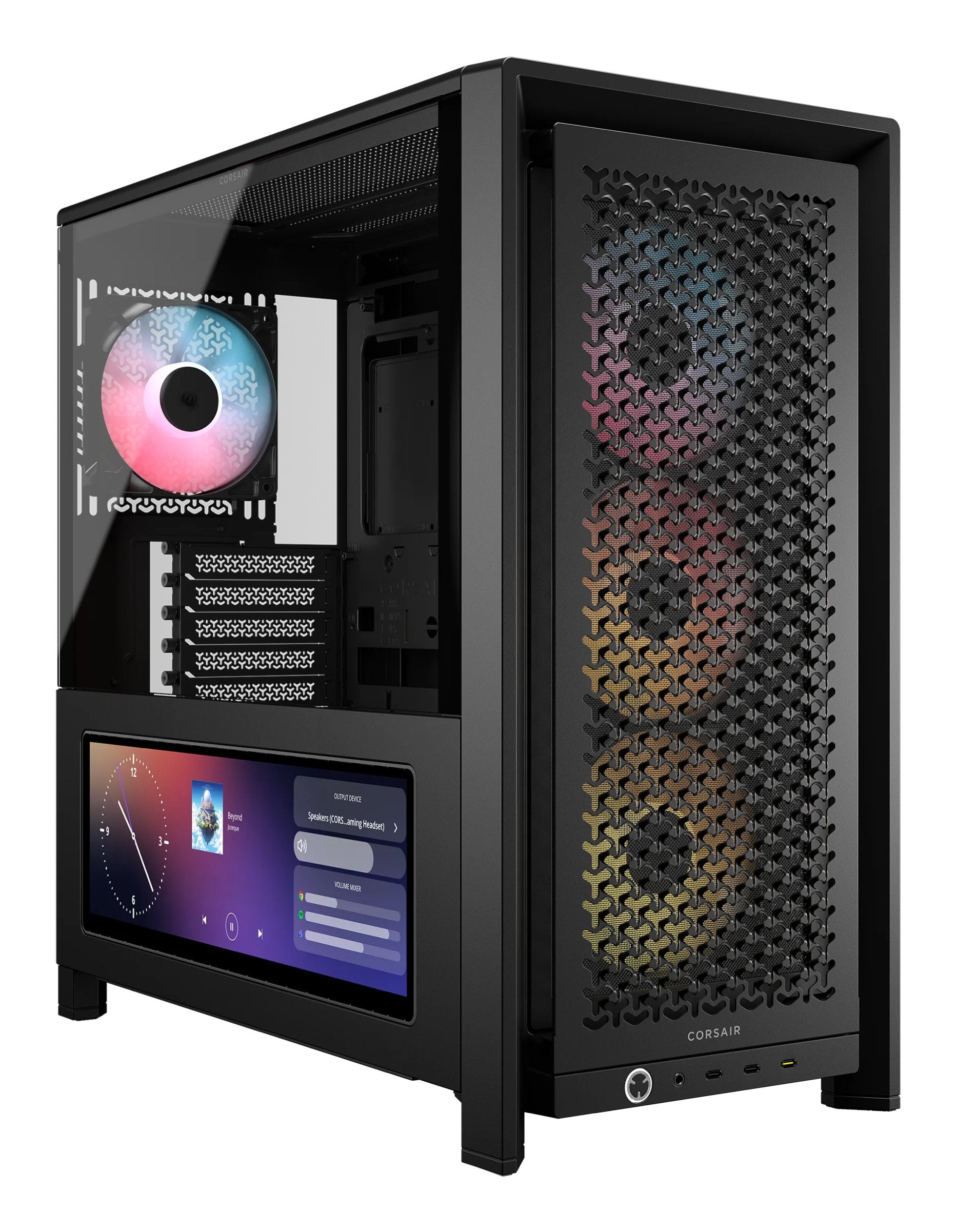 Caja Pc Corsair Geh Midi Frame 4000d Lcd Rs Argb Mid-Tower, Negro