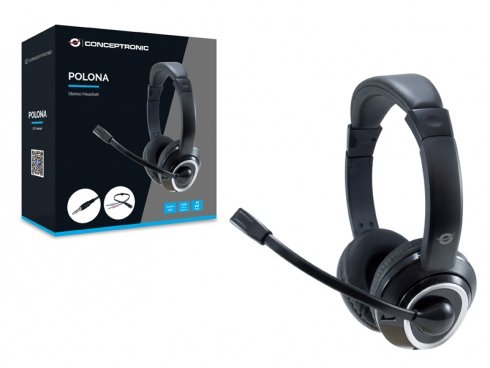 Conceptronic Polona02ba, Auriculares, Diadema, Juego, Negro, Binaural, 2 M