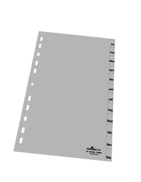 Regimro Mensual Duradero A4 Ene-Dic Pp Tapa Completa. Gris