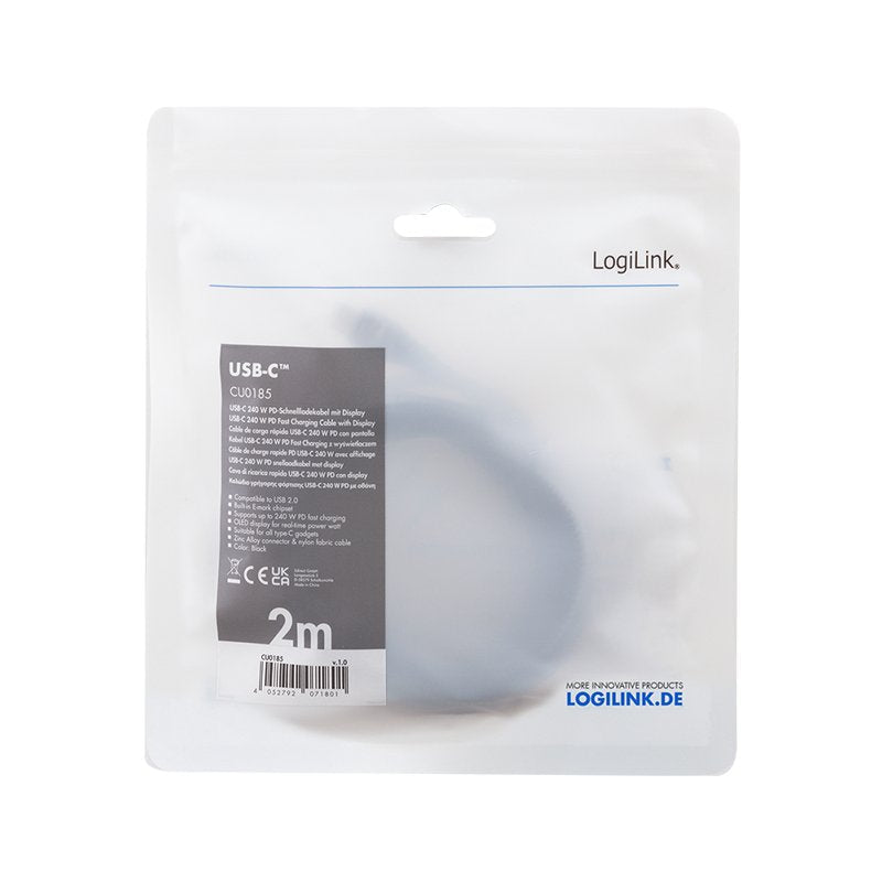 EAN 4052792071801 - LogiLink CU0185 cable USB USB 2.0 2 m USB C Negro imagen 6