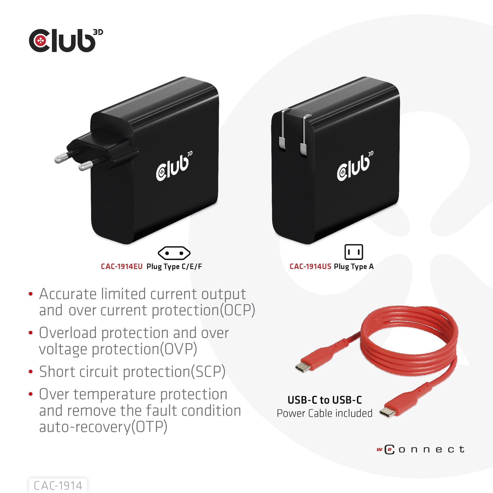 EAN 8719214472689 - CLUB3D CAC-1914 cargador de dispositivo móvil Monitor de vídeo para bebé, Barbero eléctrico, Videocámara imagen 8