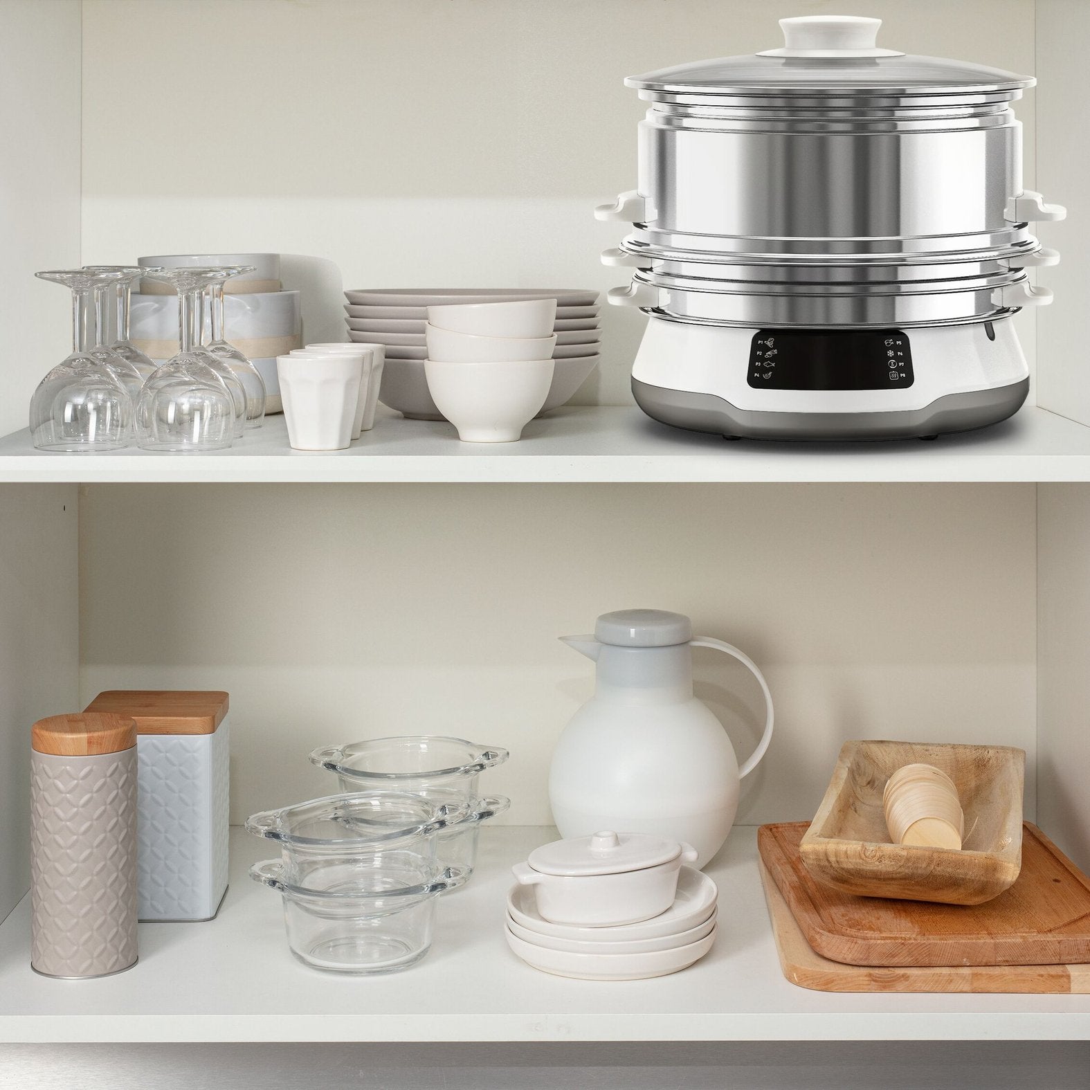 Olla Vaporera Tefal Vc502d10, Acero Inoxidable Blanco