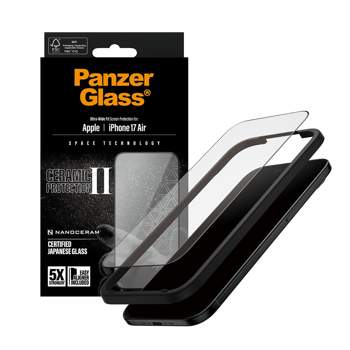 EAN 5715685026645 - PanzerGlass ® Ceramic II Screen Protector iPhone 17 Air | Ultra-Wide Fit w. EasyAligner Protector de pant imagen 5