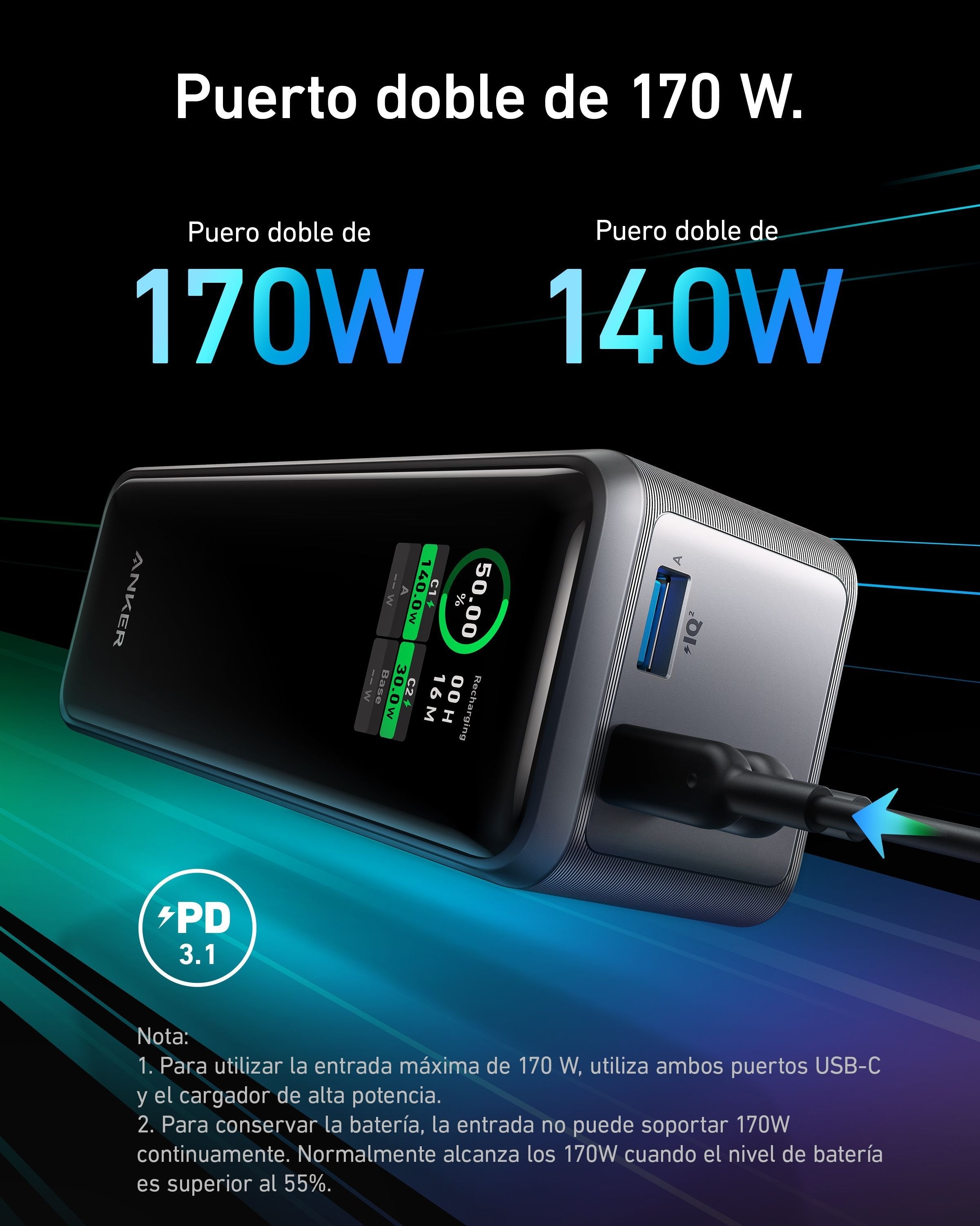 EAN 0194644130886 - Anker Prime 27650 mAh Negro imagen 5