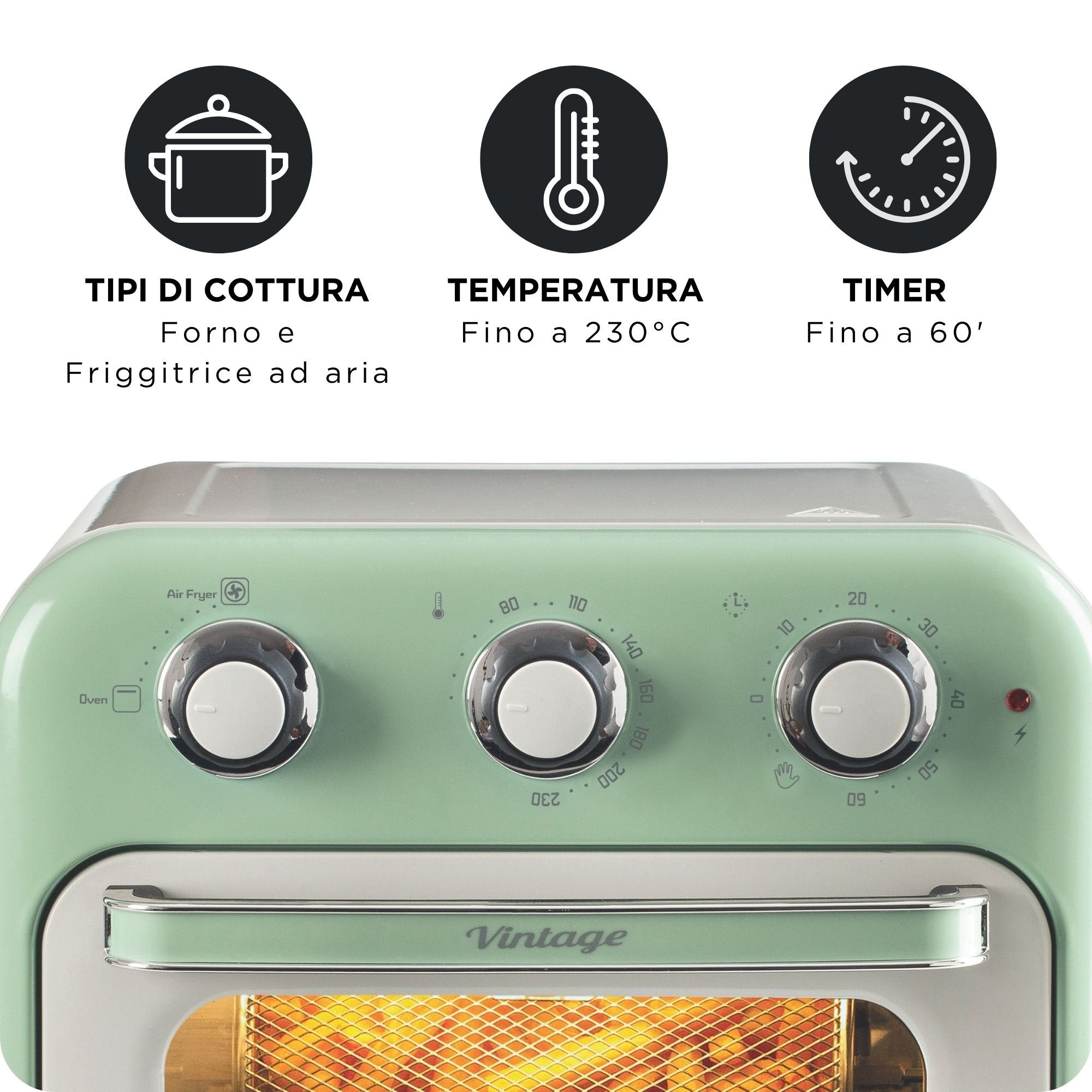 EAN 8003705122444 - Ariete 4632/04 Sencillo 16 L Independiente 1400 W Freidora de aire caliente Verde imagen 6