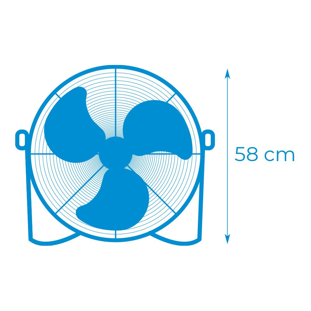 Ventilador Industrial De Suelo. Color Negro 120w Aspas: Ø50x58cm Edm