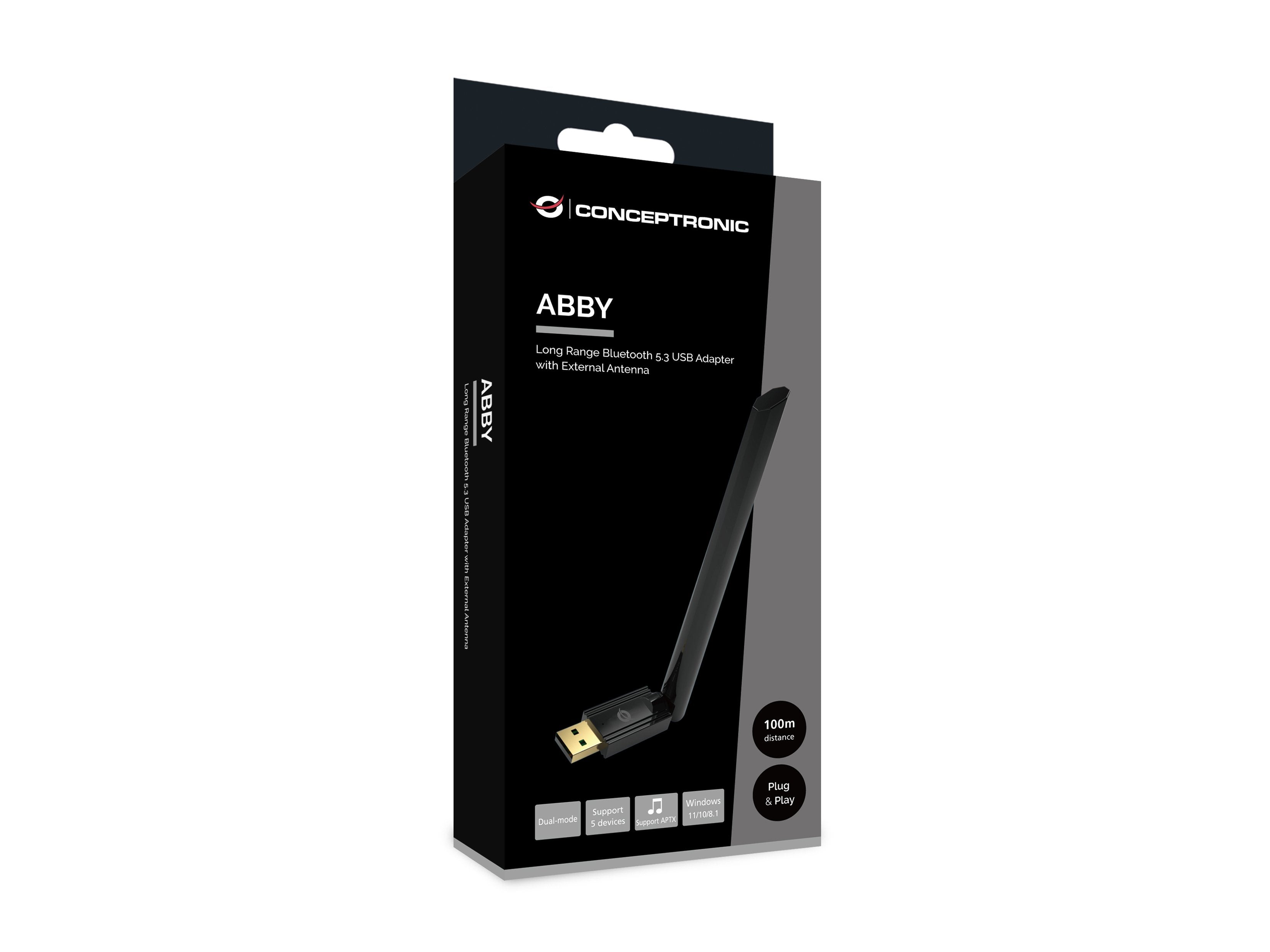 Conceptronic Bluetooth Adaptador 5.3 Nanousb 100m Negro