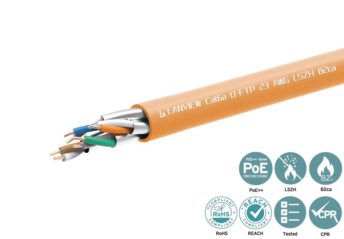 EAN 5715063117248 - Lanview LVN122153 cable de red Naranja 305 m Cat6a imagen 2