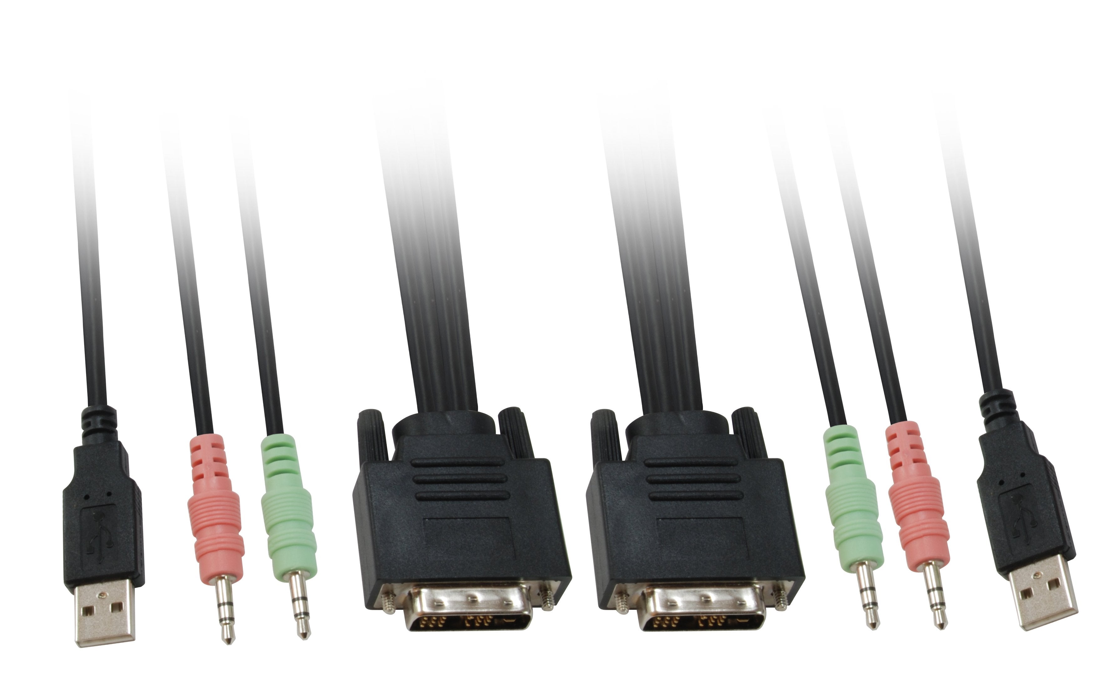 Level One Conmutador Automatico V/T/M 1a2 Cpus Dvii Usb Con Audio Cables Incluidos Kvm-0260
