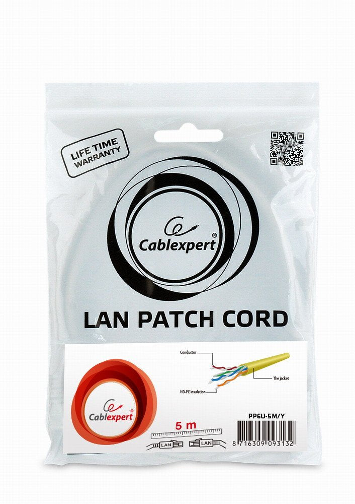 EAN 8716309093132 - Gembird PP6U-5M/Y cable de red Amarillo Cat6 U/UTP (UTP) imagen 4
