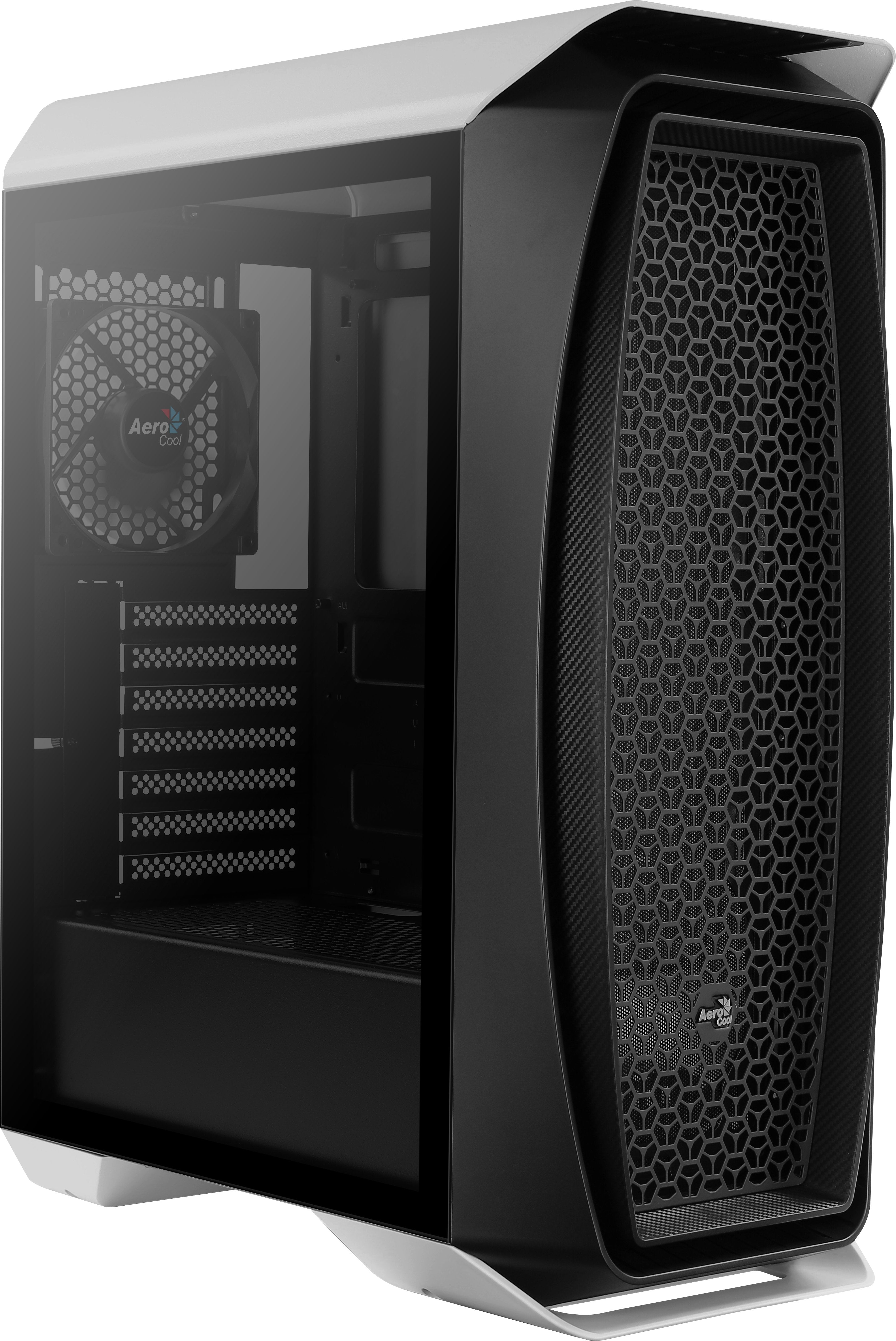 Caja Pc Aerocool Aero One Lateral De Cristal Templado Ventiladores Frontales Incluidos Rgb Colo White Sin Fuente De Alimentacion