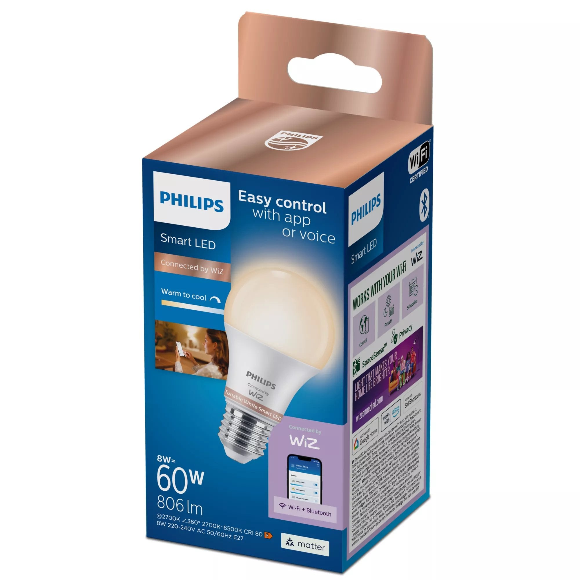 EAN 8720169302990 - Philips 8720169302990 iluminación inteligente Bombilla inteligente Wi-Fi/Bluetooth 8 W imagen 2