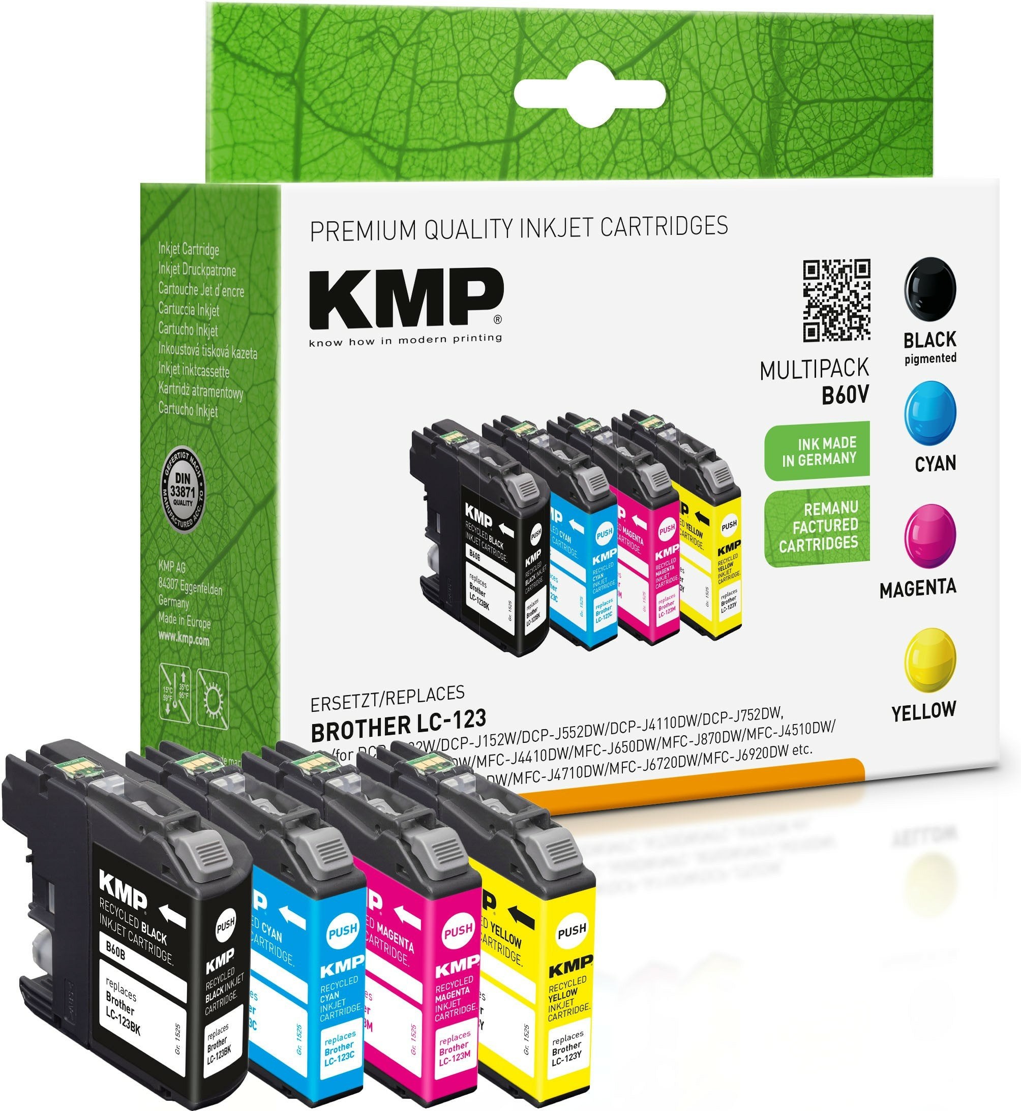 EAN 4011324370881 - KMP 1525,4005 cartucho de tinta 4 pieza(s) Compatible Negro, Cian, Magenta, Amarillo imagen 1