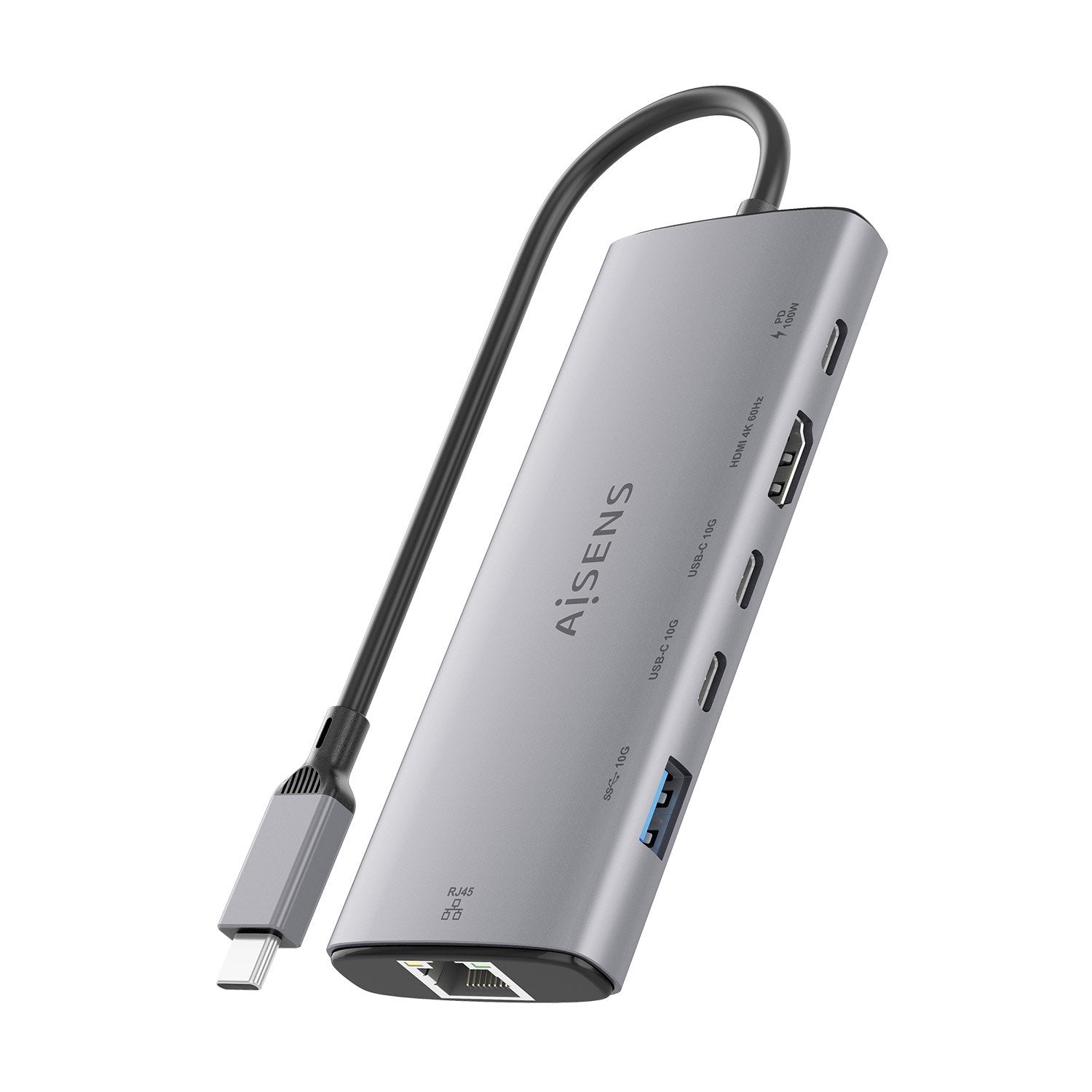 EAN 8435739903582 - AISENS ASUC-6P030-GR base para portátil y replicador de puertos Alámbrico USB 3.2 Gen 1 (3.1 Gen 1) Type- imagen 3