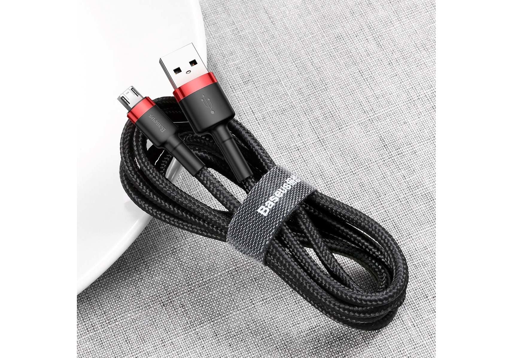 EAN 6953156280373 - Baseus Cafule cable USB 2 m USB A Micro-USB A Negro, Rojo imagen 5