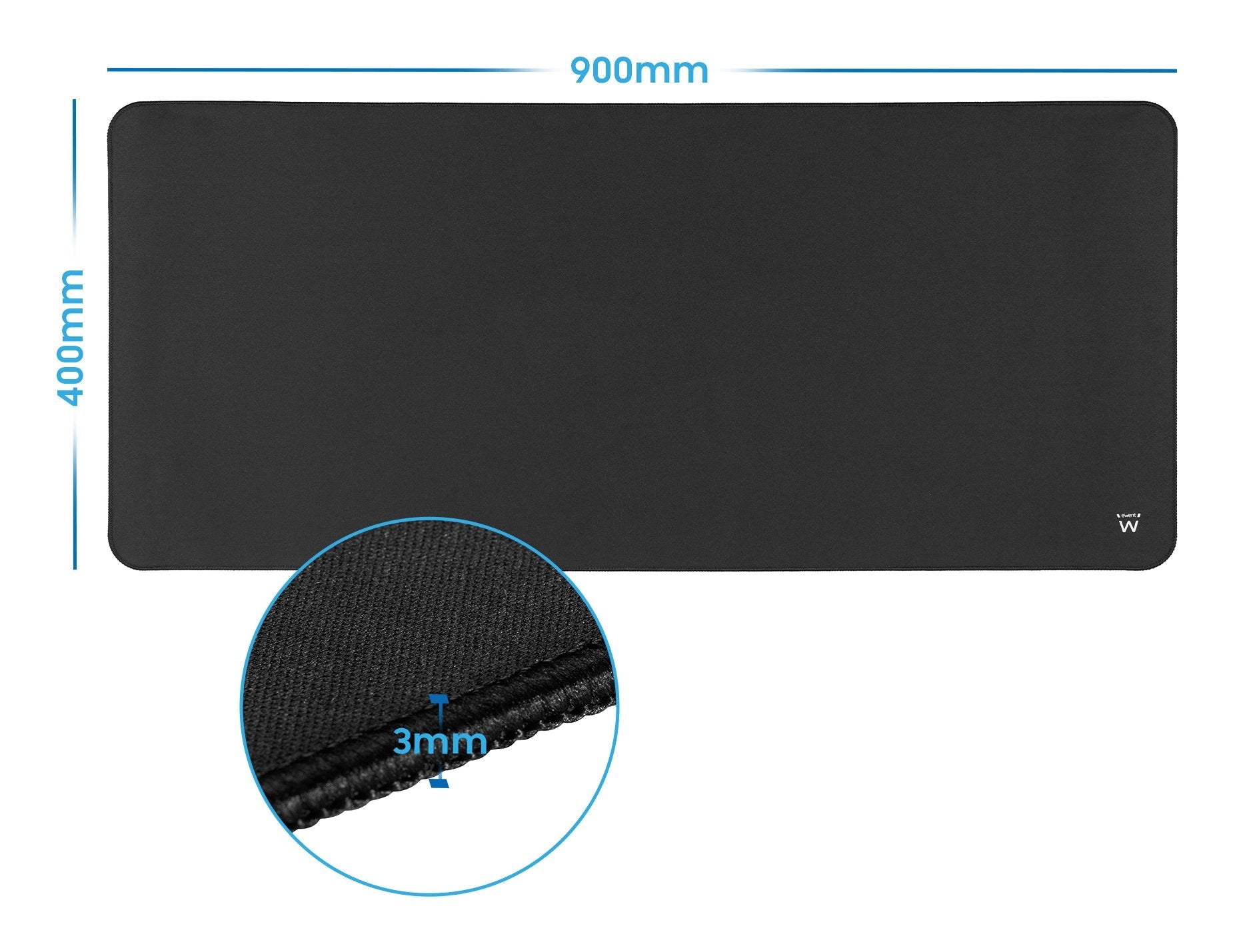 Alfombrilla Ewent Extra-Grande En Lycra Antideslizante Negro