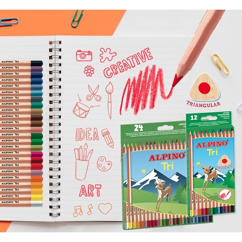 Alpino Lápices De Colores Tri 175mm Estuche De 12 C/Surtidos
