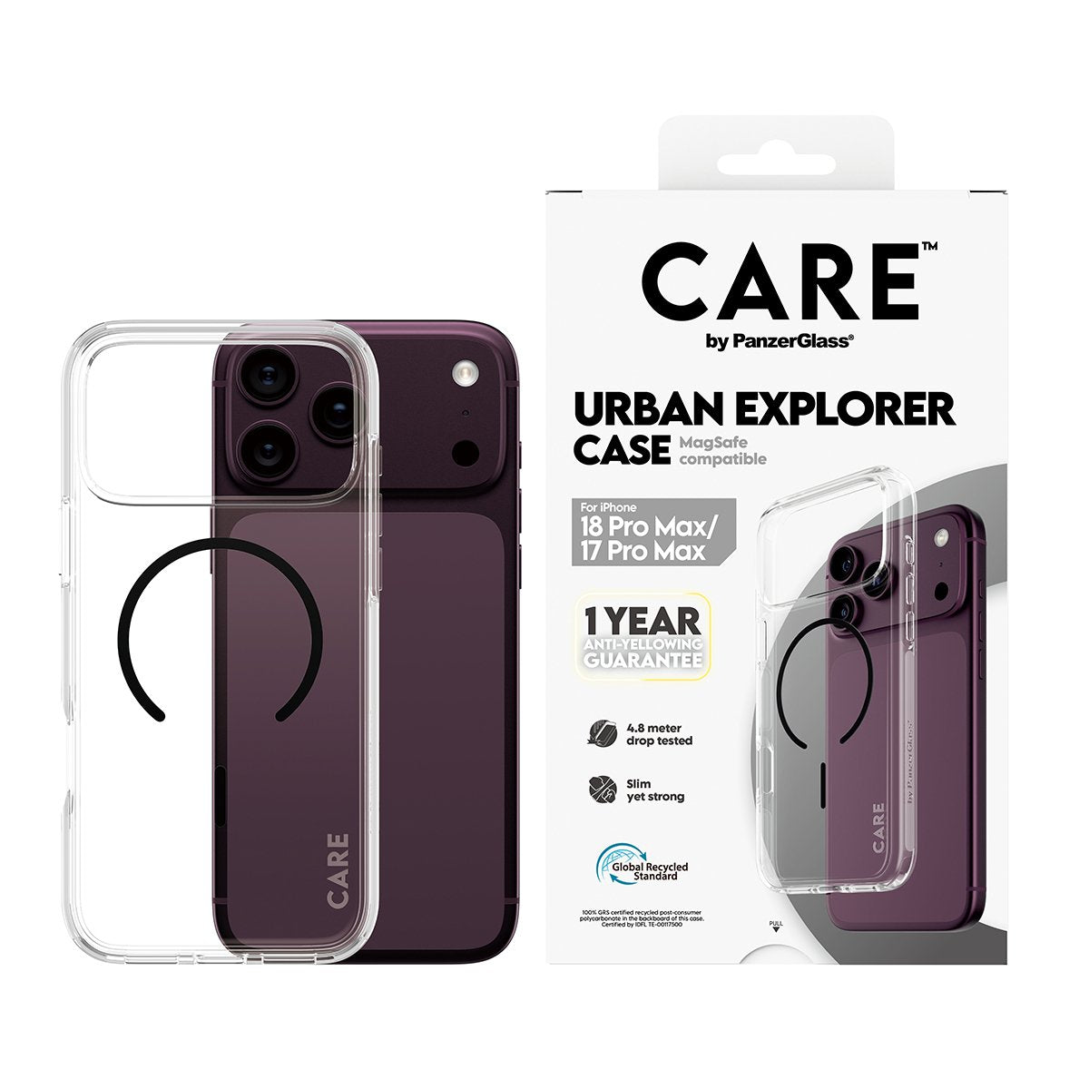 Care By Panzerglass Urban Explorer Case Transparente M. Negro Magsafe Iphone 17 Pro Max