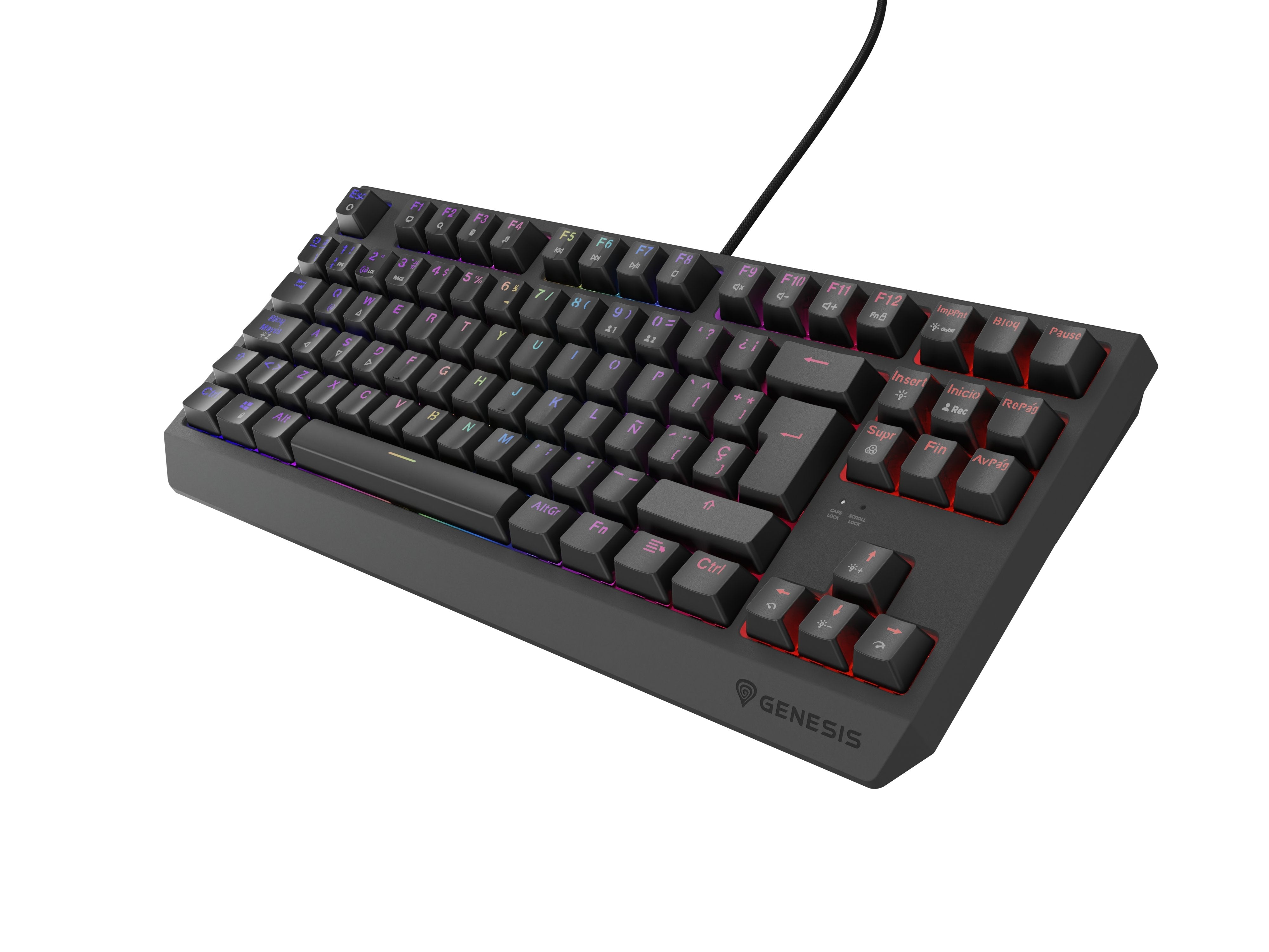 Teclado Gaming Español Genesis Thor230 Tkl Rgb Mecanico Negro Switch Outemurojo Hot Swap