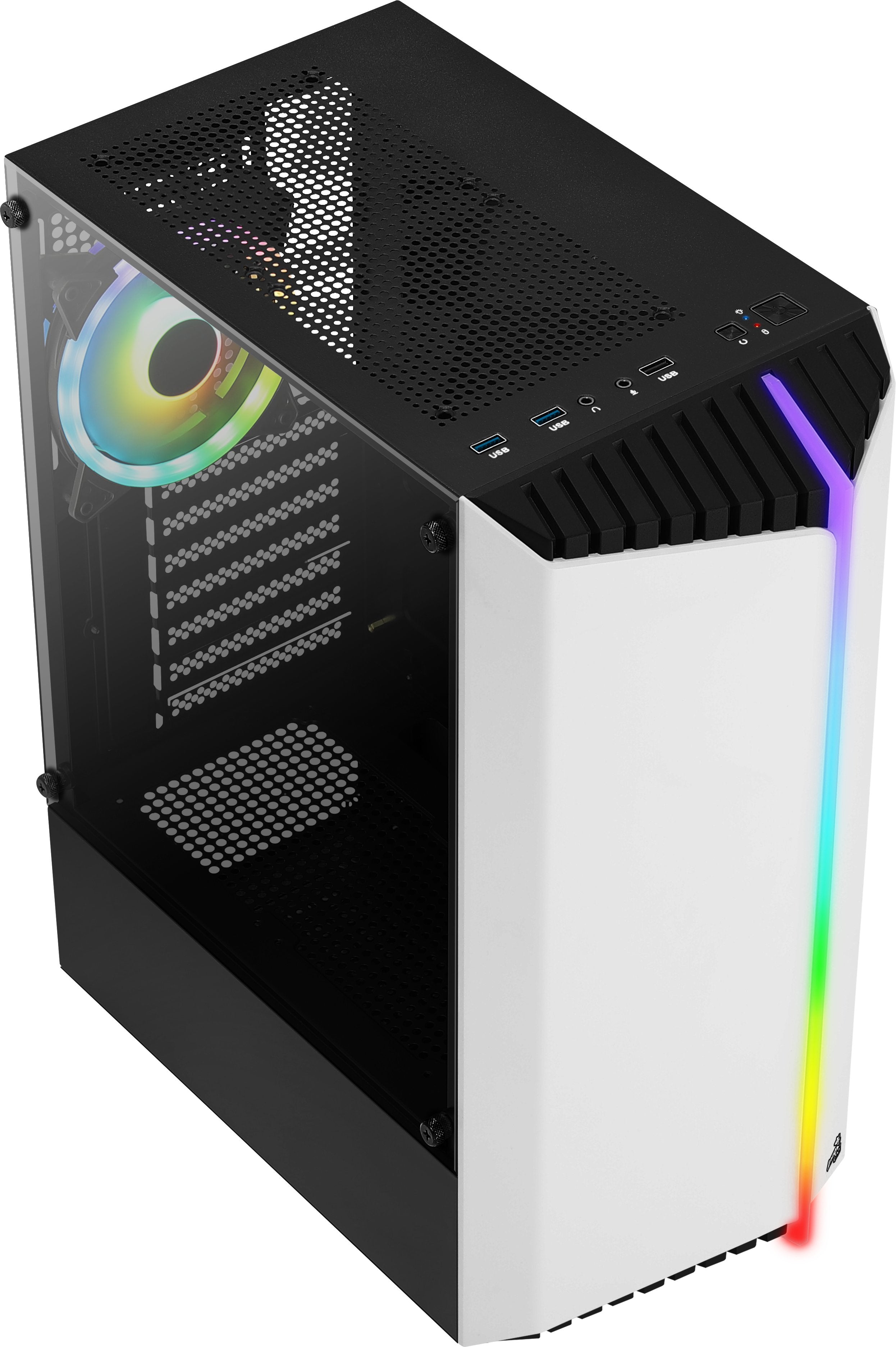 Caja Pc Aerocool Torre Atx Bionic V2 Rgb White
