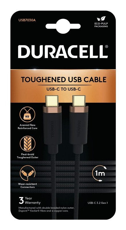 EAN 5056304310432 - Duracell USB7030A cable USB USB 3.2 Gen 1 (3.1 Gen 1) 1 m USB C 5 Gbit/s Negro imagen 1