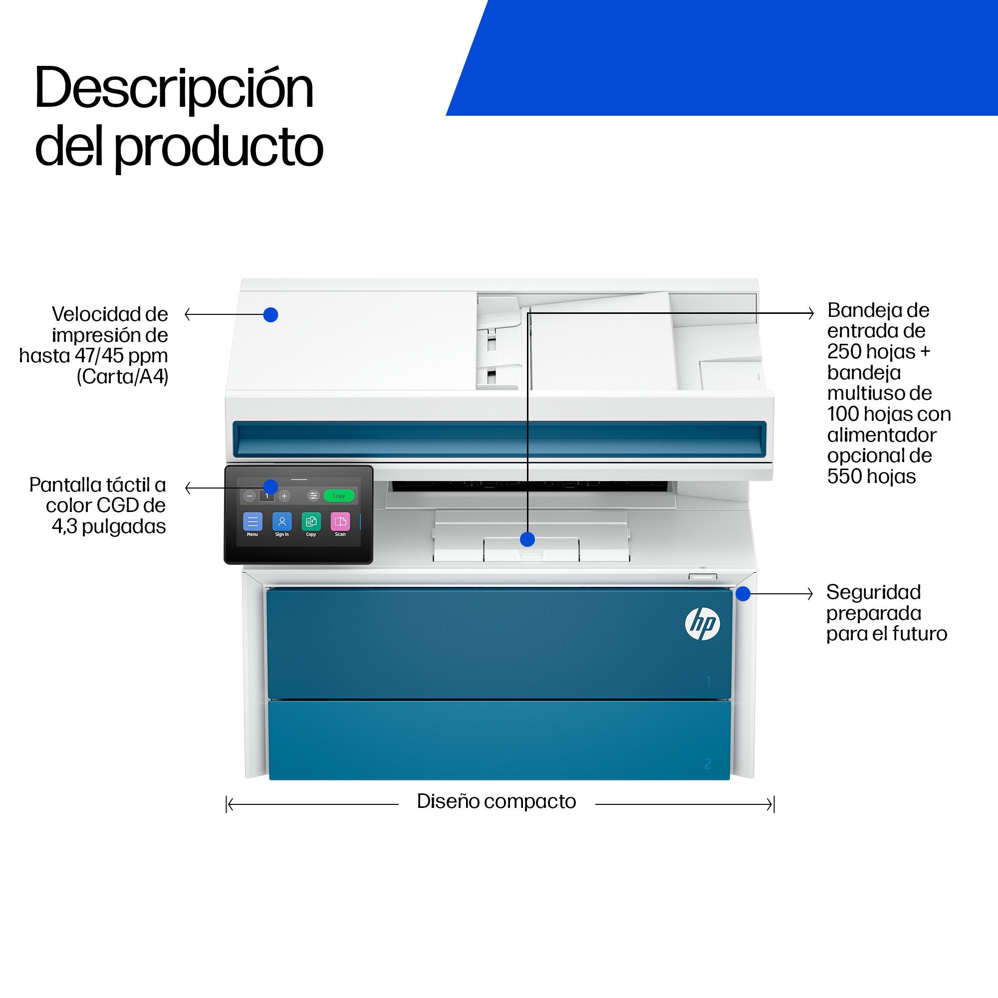 EAN 0198828835260 - HP LaserJet Pro MFP 4113fdn Laser A4 1200 x 1200 DPI 45 ppm Wifi imagen 5