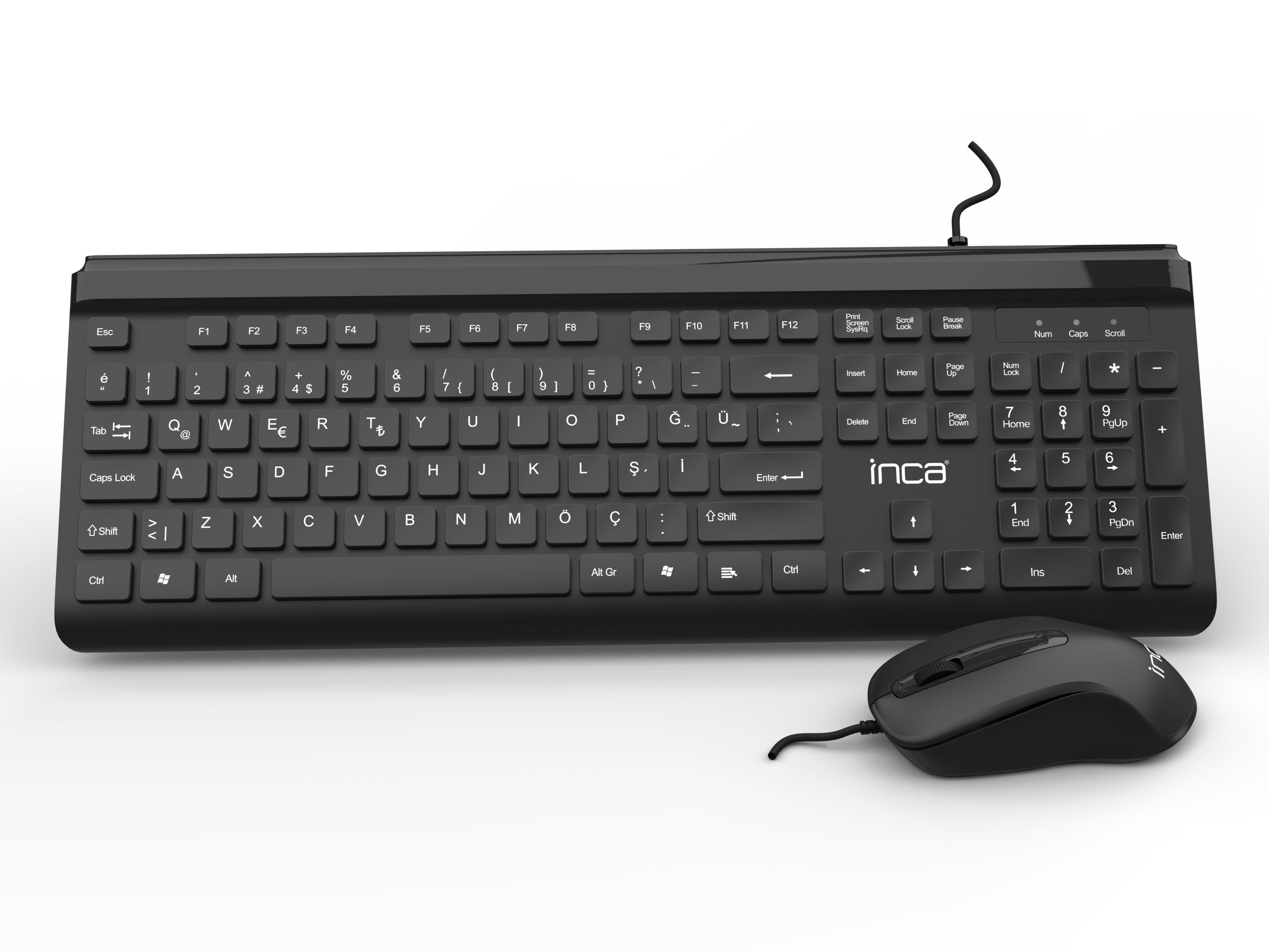 Teclado Turco + Ratón Inca Imk-377 Oficina Usb Turco Negro