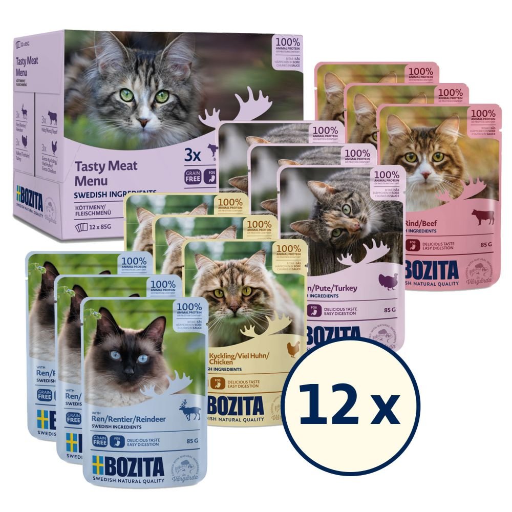 Comida Húmeda Para Gatos Bozita Tasty Meat Menu 12 X 85g