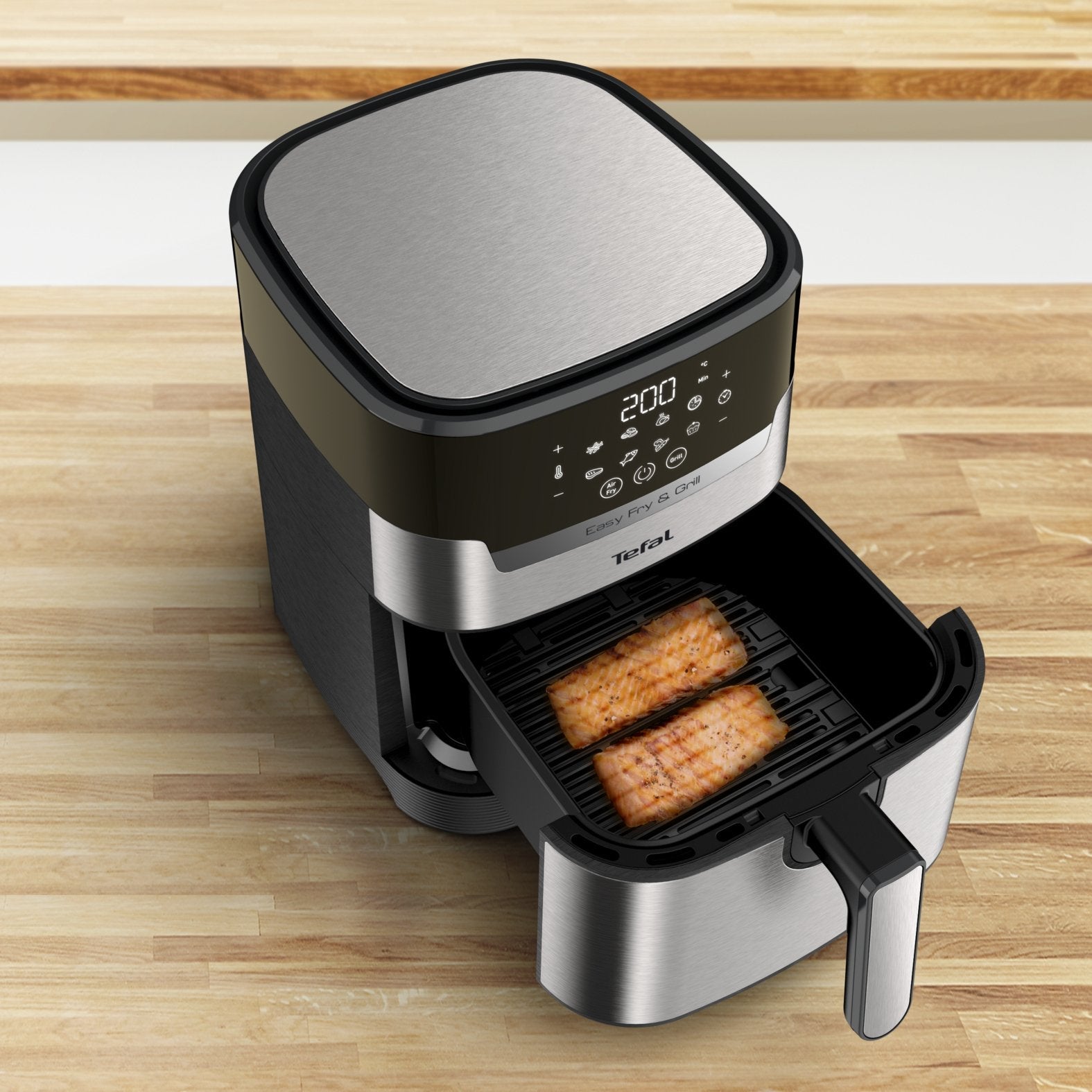 EAN 3045380020696 - Tefal Easy Fry & Grill EY505D Sencillo 4,2 L Independiente 1550 W Freidora de aire caliente Acero inoxida imagen 10
