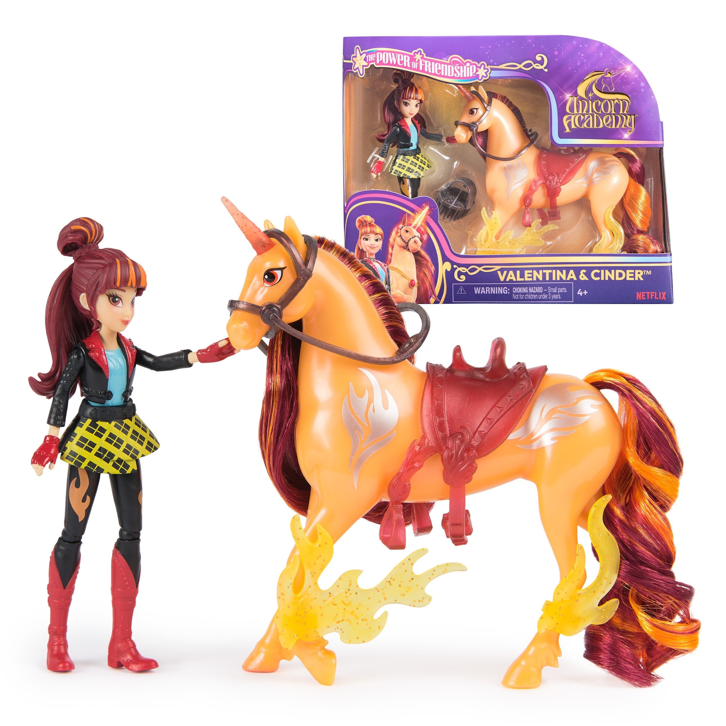 Spinmaster Unicorn Academy - Valentina Und Einhorn Cinder (Mit Echter Mähne Und Schweif Sowie Bürste) 6072677