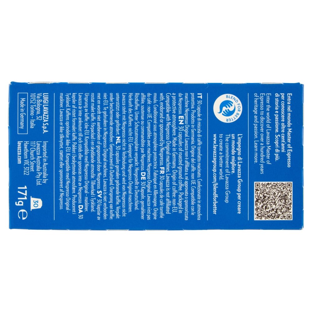 Cápsula Lavazza Crema E Gusto Clásico Para Cafeteras Nespresso Caja De 30