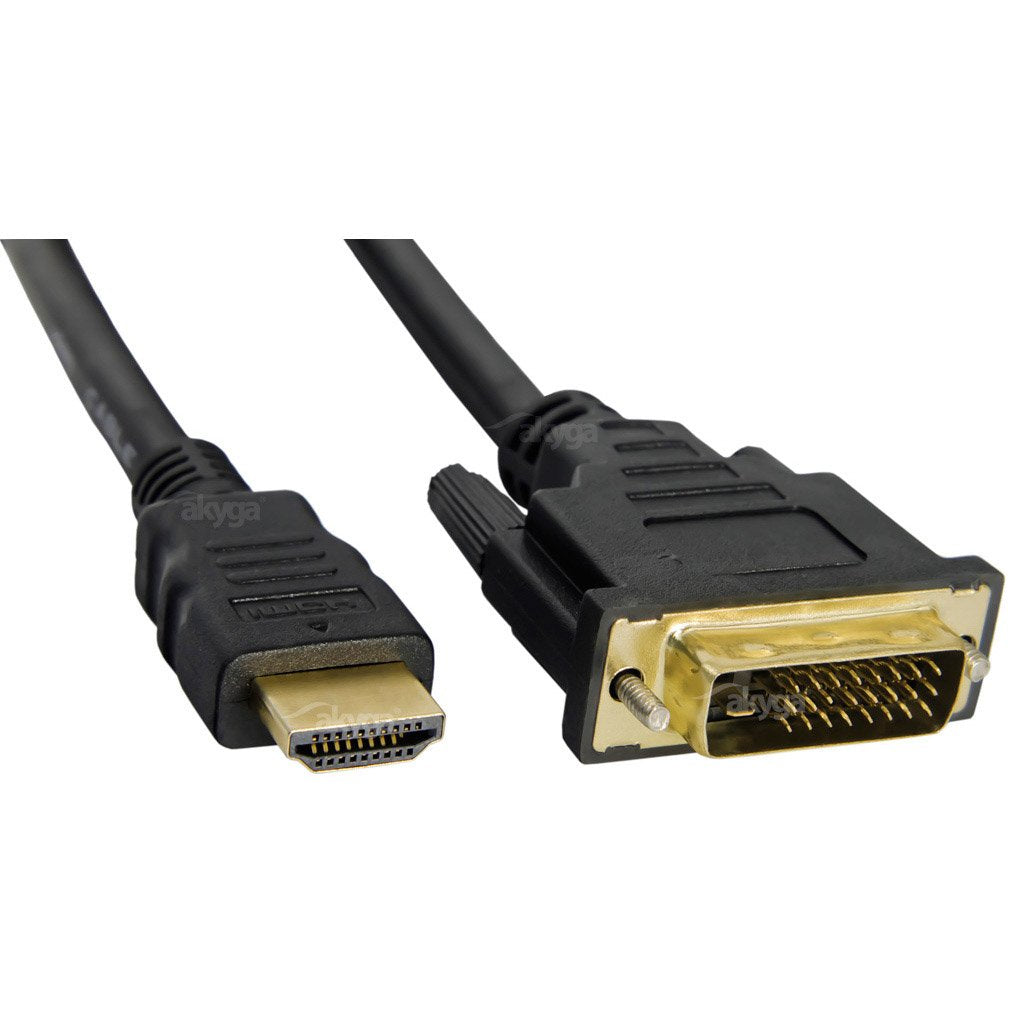 Cable Akyga Ak-Av Ak-Av-11 (Dvi-D M - Hdmi M; 1,8 M; Color Negro)