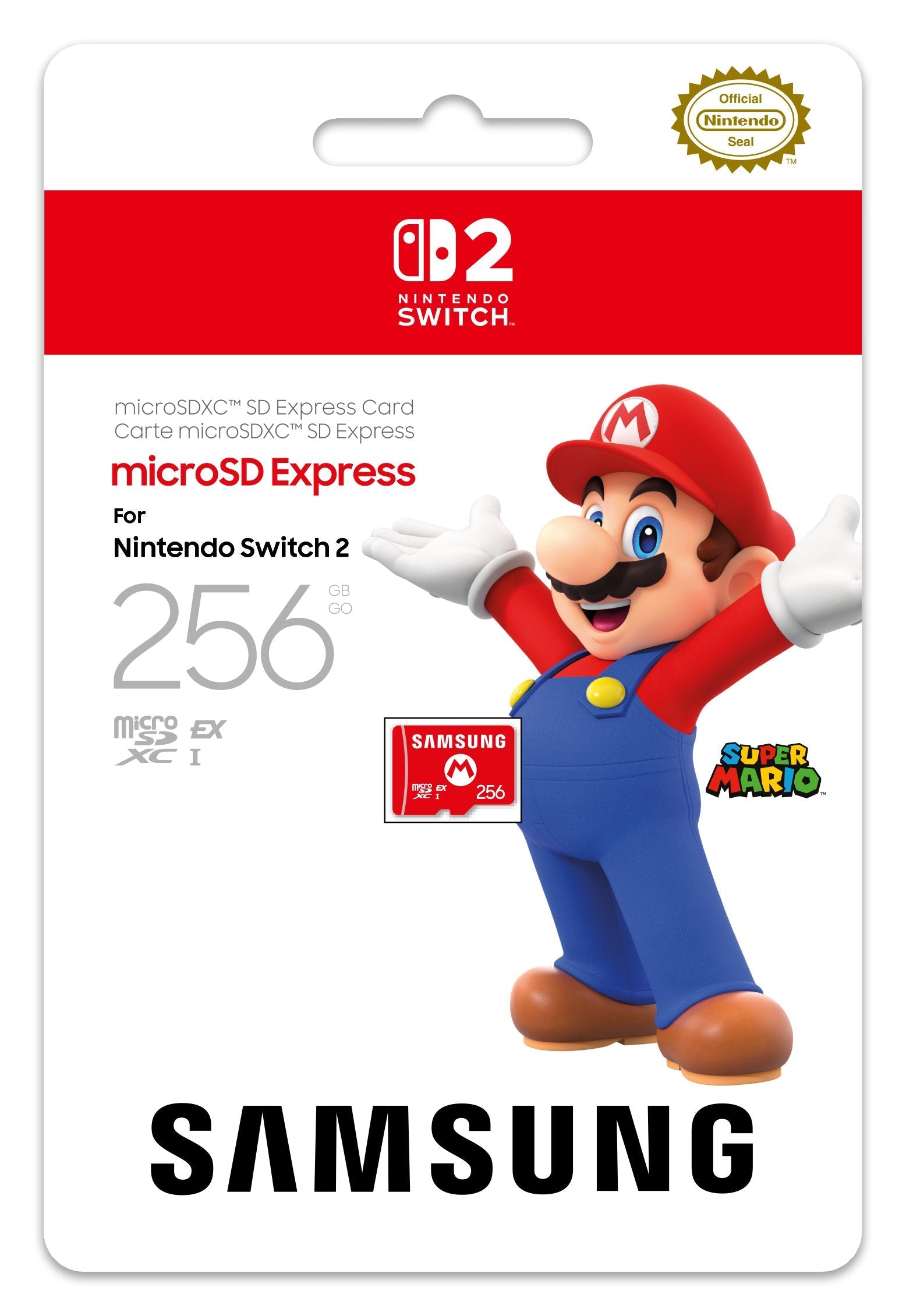 Samsung Nintendo Switch 2 Mircosd Express Card 256 Gb, Tarjeta De Memoria En Mario-Disign 10016156