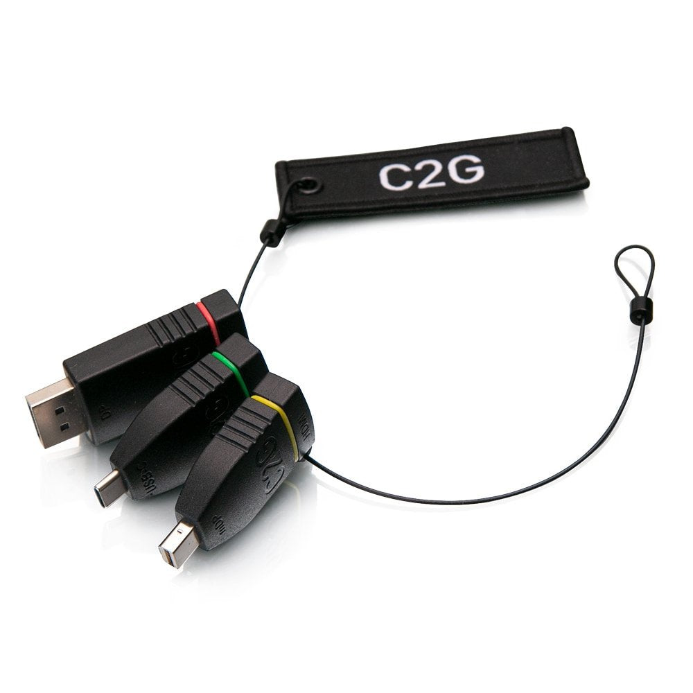 C2g 29878 Cambiador De Género Para Cable 3x Hdmi Mini Displayport, Displayport, Usb C Negro