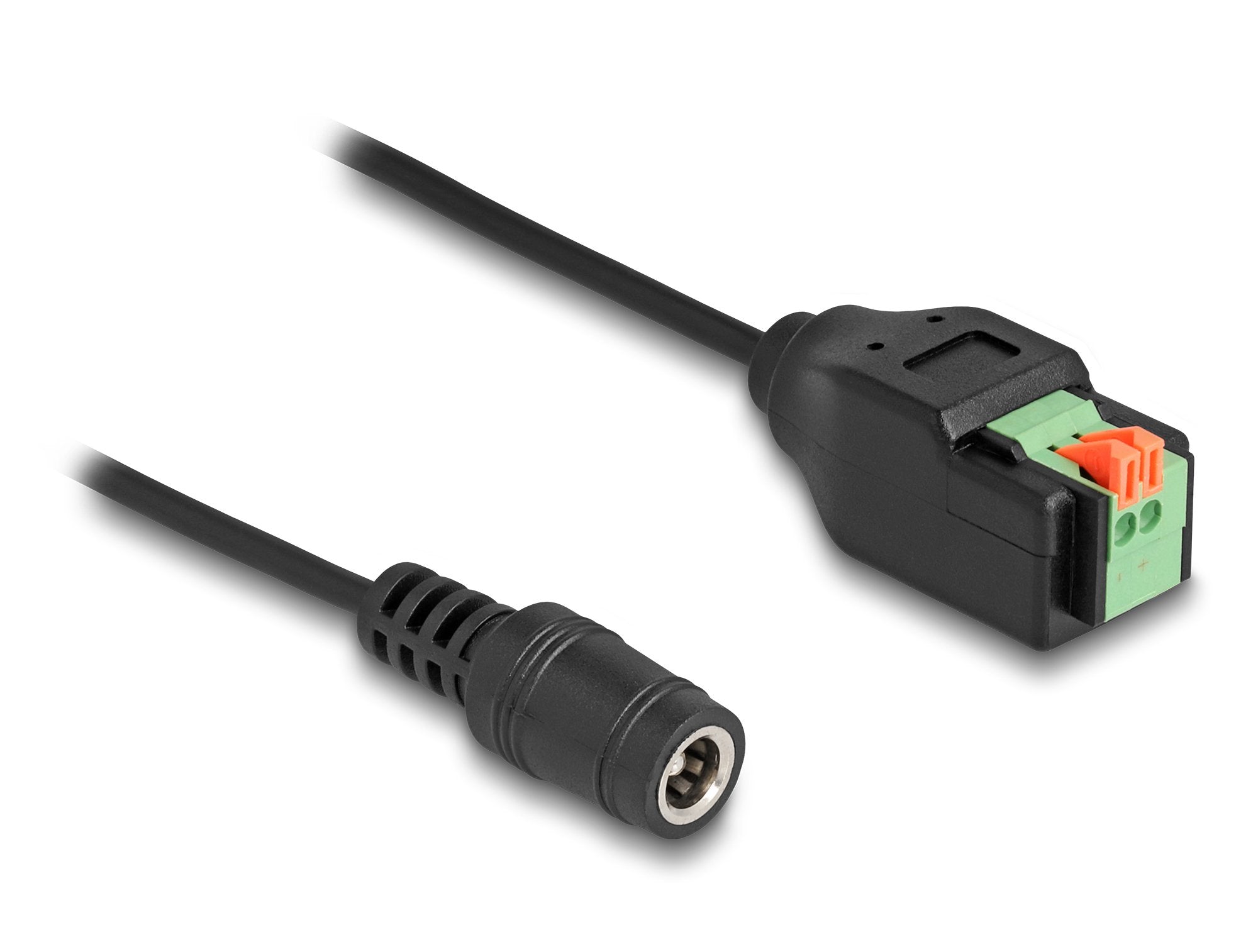 Delock Adaptador De Enchufe Cc A Bloque De Terminales De 5,5 X 2,1 Mm, Negro, 15 Cm