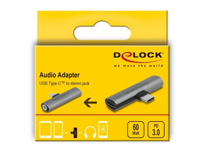 Delock Audio Adaptador Usb Typ-C > Klinkenhchse Und Usb Typ-C