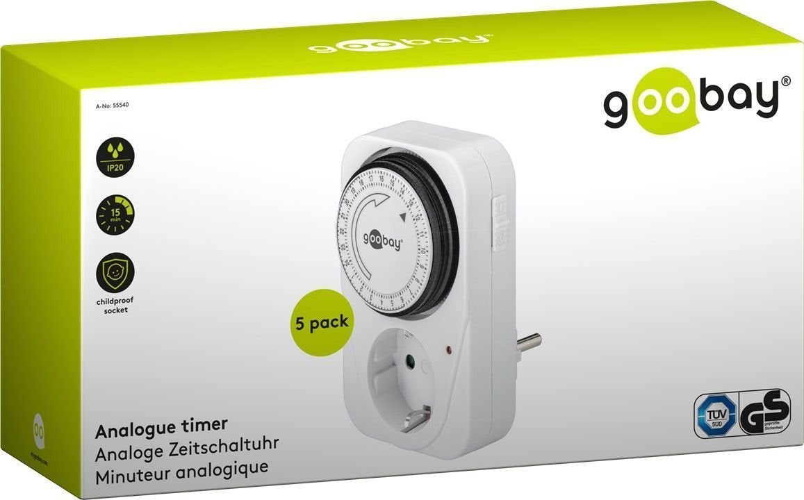 Programador Electrico Analogico Diario Goobay Kit De 5 Unidades