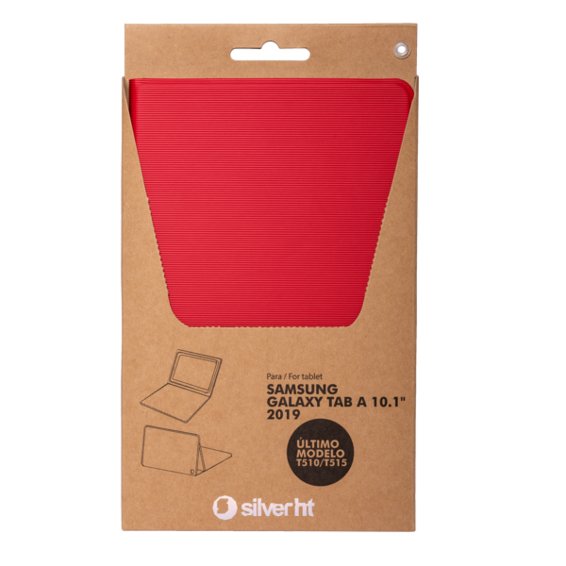 Funda Bookcase Wave Silver Ht Para Tablet Samsung Tab A T510 - T515 2019 Roja