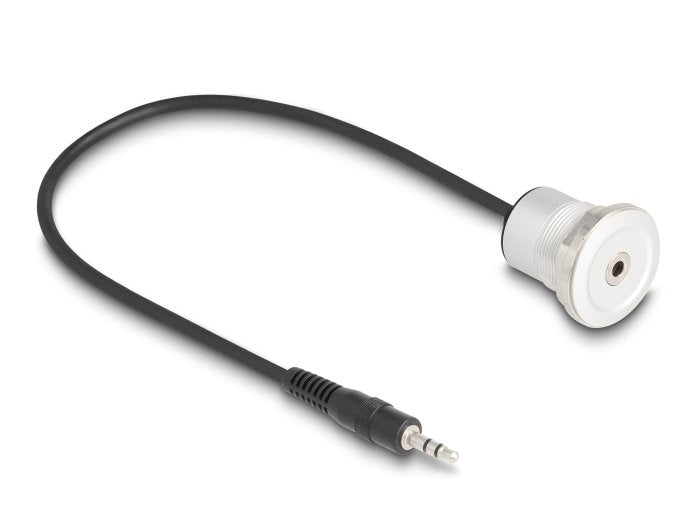 Delock Klinke 3,5 Mm 3 Pin Einbaubuchse Mit Cablepeitsche Stecker 30 Cm Aluminium
