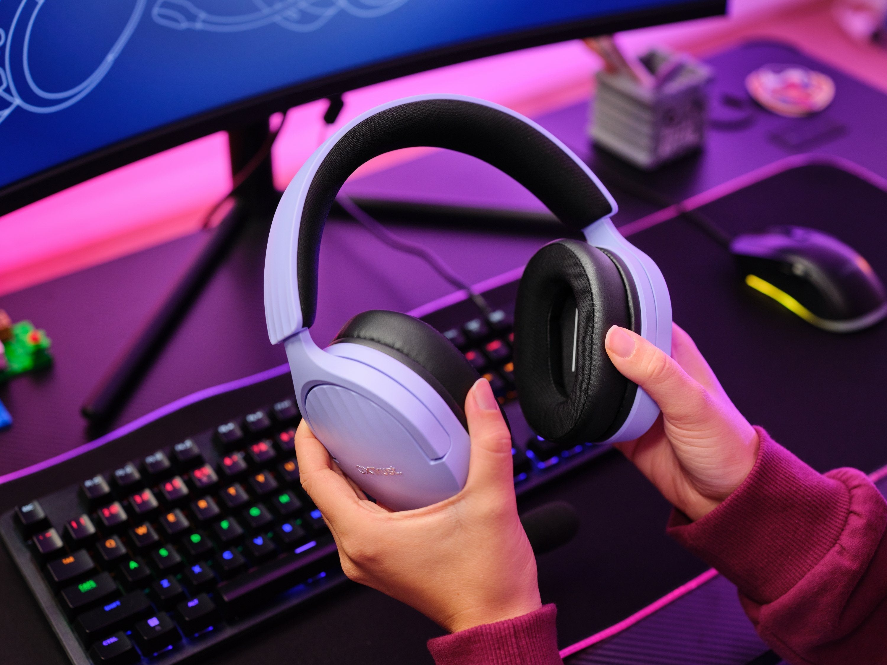 EAN 8713439253016 - Trust GXT 489P FAYZO Auriculares Alámbrico Diadema Juego Negro, Púrpura imagen 10