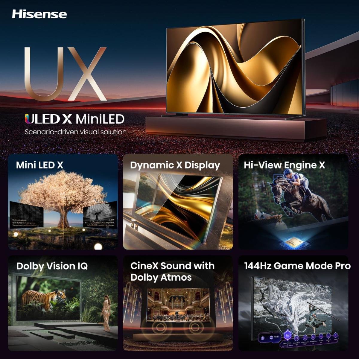 EAN 6942351408446 - Hisense 85UXNQ 2,16 m (85") 4K Ultra HD Smart TV Wifi Negro, Gris 700 cd / m² imagen 4