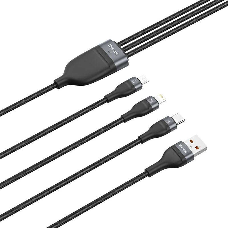 EAN 6953156229822 - Baseus Zinc Magnetic Safe cable de teléfono móvil Negro, Gris 1,2 m USB A Lightning + micro-USB B + USB C imagen 4
