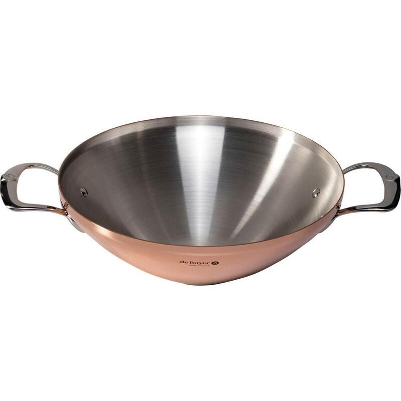 De Buyer Prima Matera Wok Induct Ion Copper/Steel With 2 Handles