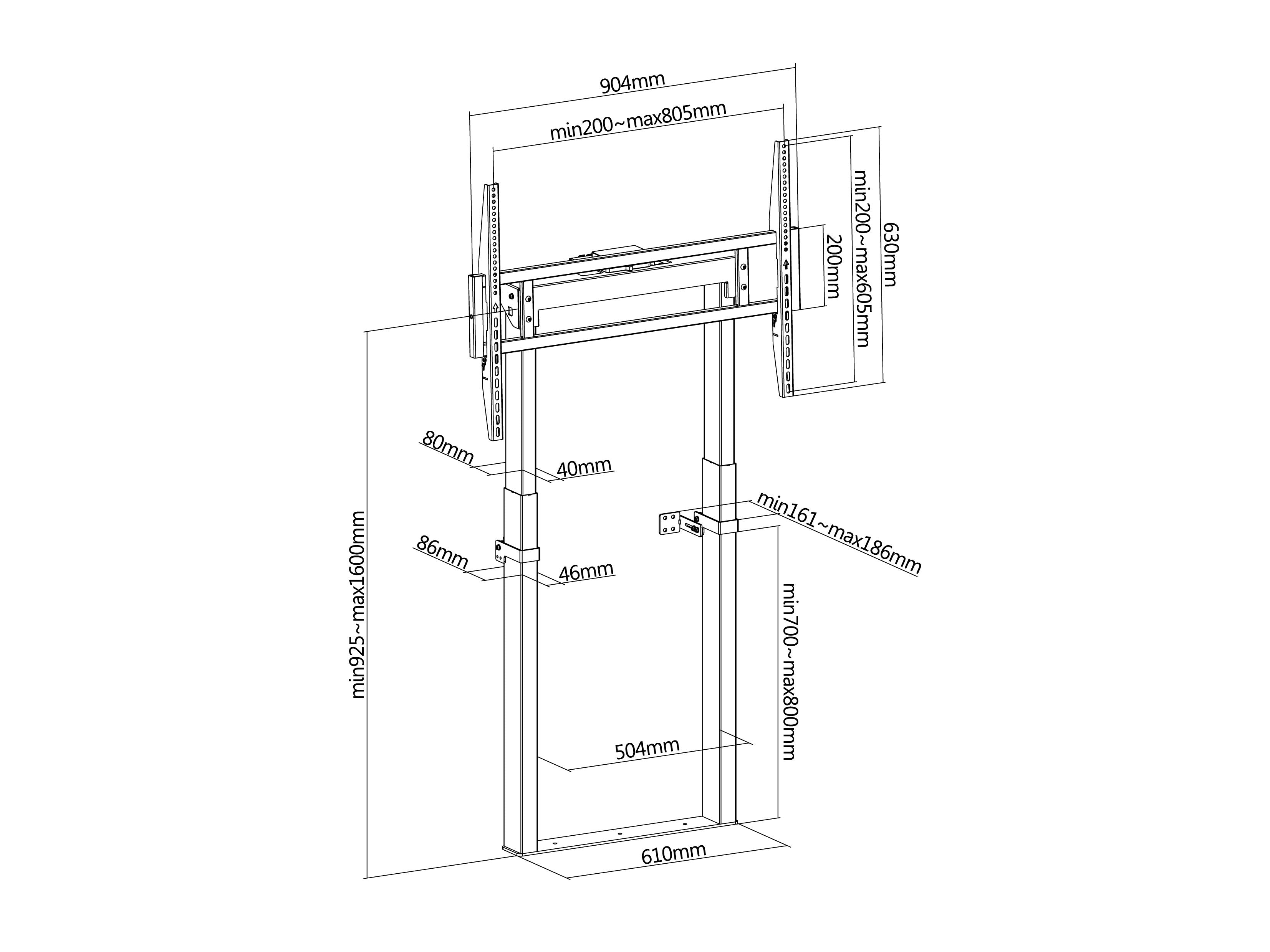 Soporte De Pared Motorizado Fijo Equip 650347 Pantalla 55"-100" Hasta 120kg Vesa Max 800x600