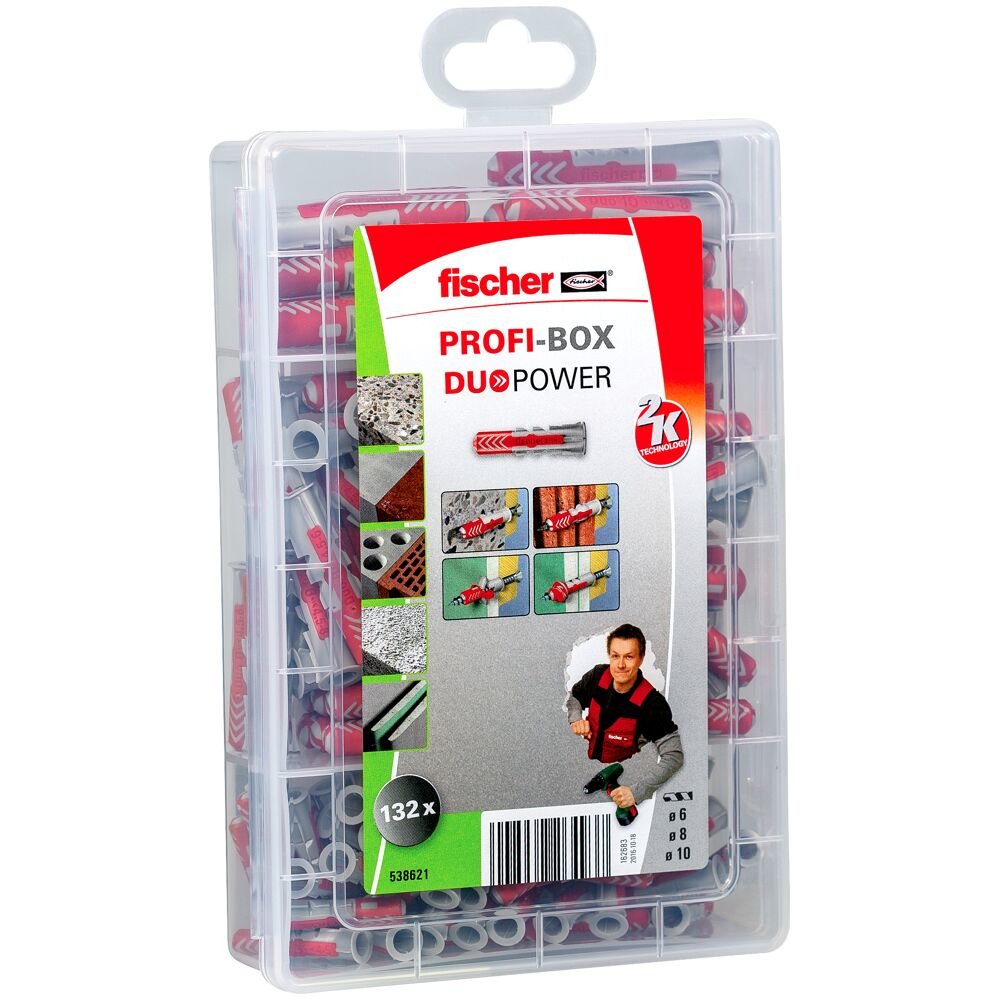 EAN 4048962264937 - Fischer 538621 tornillo de anclaje y taco 132 pieza(s) Enchufe de pared imagen 1