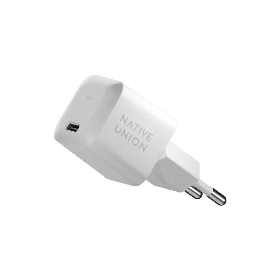 Native Union 30w Usb-C Fast Gan Charger White + Usb-C Cable Zeb.