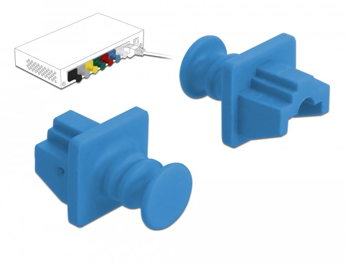 Delock 86509 Tapón Antipolvo Para Puerto 10 Pieza(S) Rj-45, Tapa Protectora Azul, Rj-45, Plástico, Azul, Conmutador (Dispositivo De Red), 18 Mm, 21 Mm