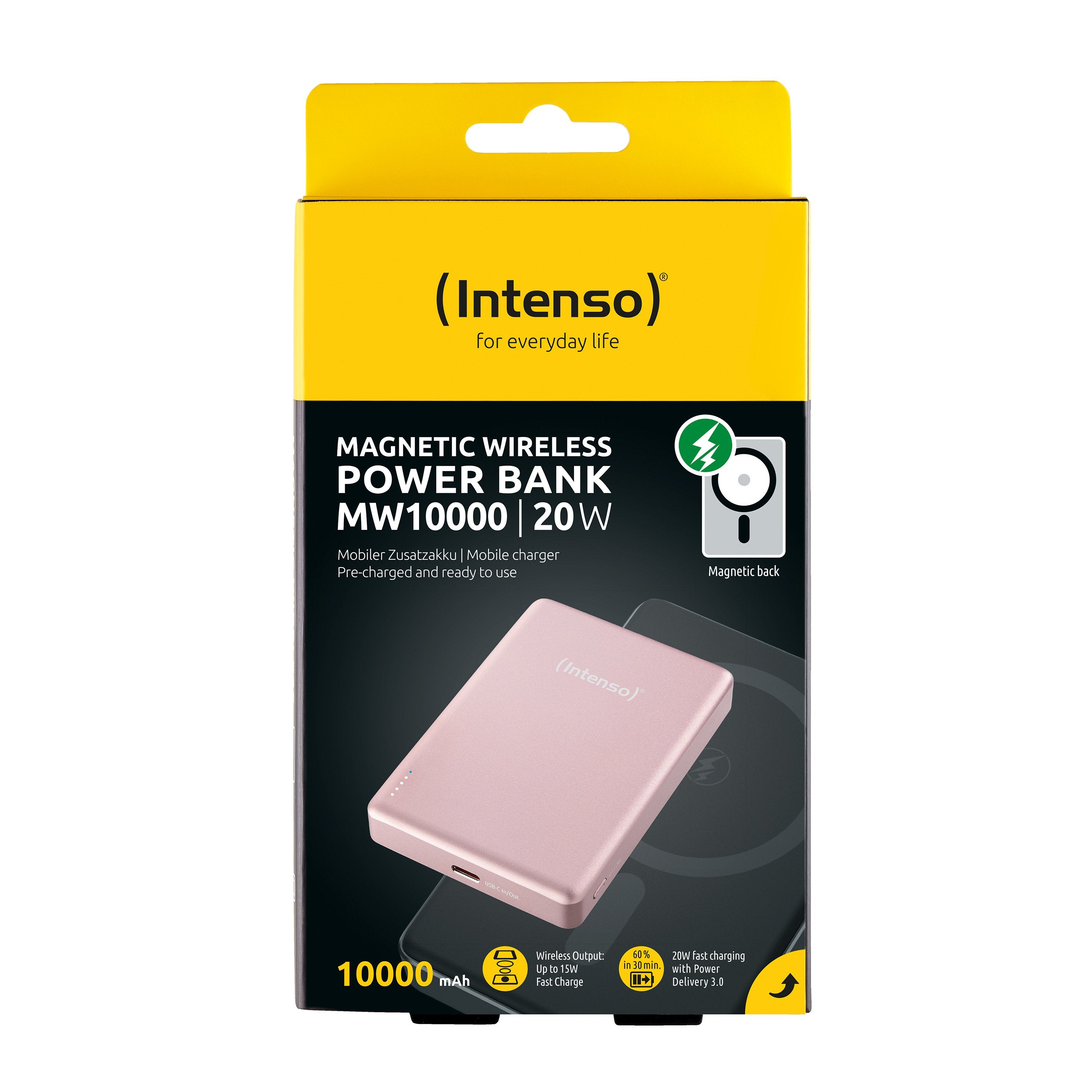 EAN 4034303036240 - Intenso MW10000 Polímero de litio Cargador inalámbrico Rosa imagen 2