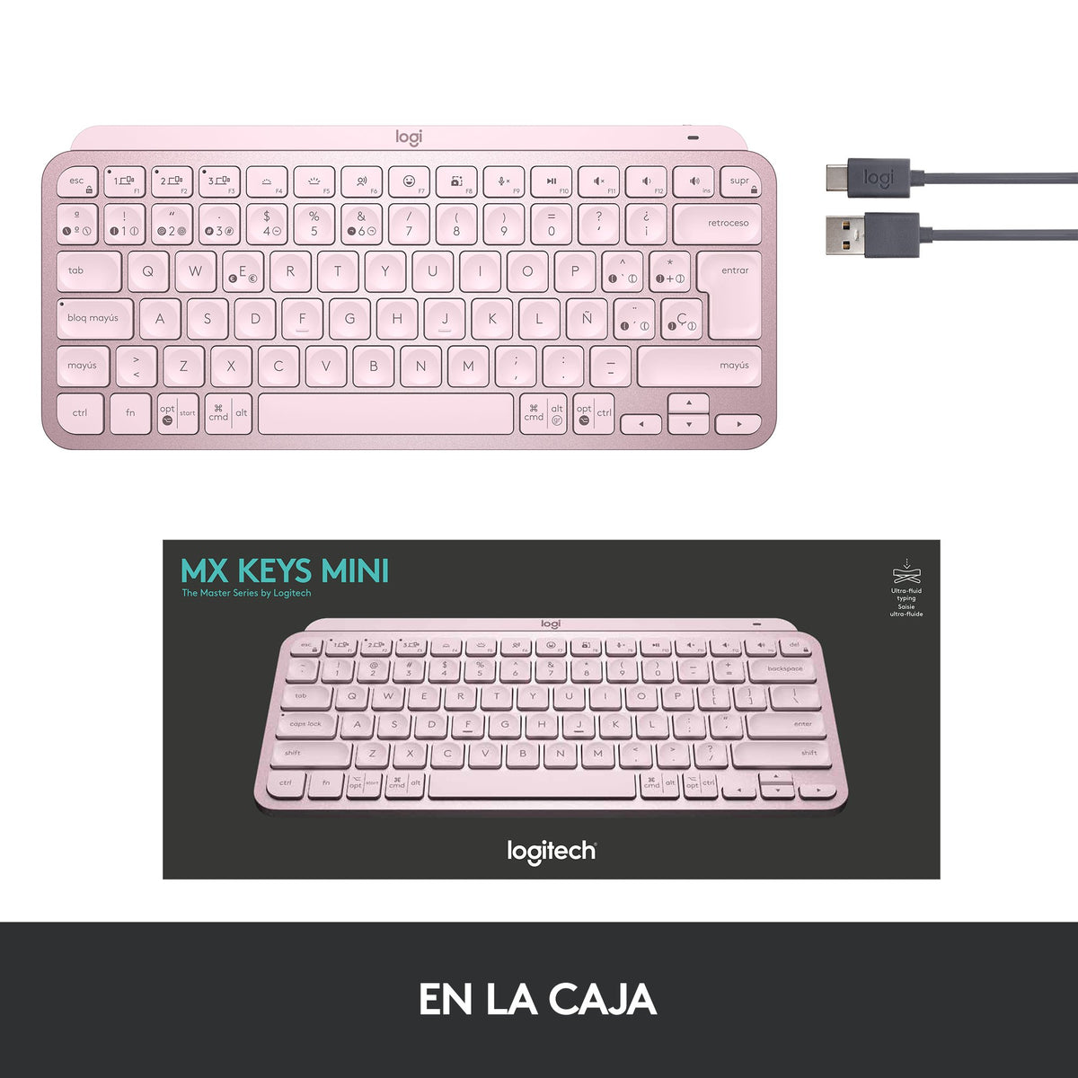 EAN 5099206101937 - Logitech MX Keys Mini teclado Oficina RF Wireless + Bluetooth QWERTY Español Rosa imagen 16